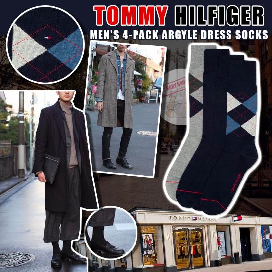 圖片 **貨品已截單**A P4U 9底: Tommy Hilfiger 男裝運動長襪4對裝