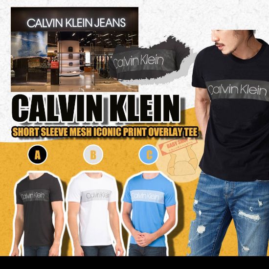 圖片 **貨品已截單**A P4U 10底: Calvin Klein 男裝橫字Logo短袖
