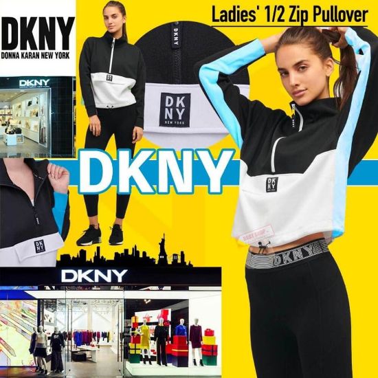 圖片 DKNY 女裝拼色長袖上衣 (黑拼白)