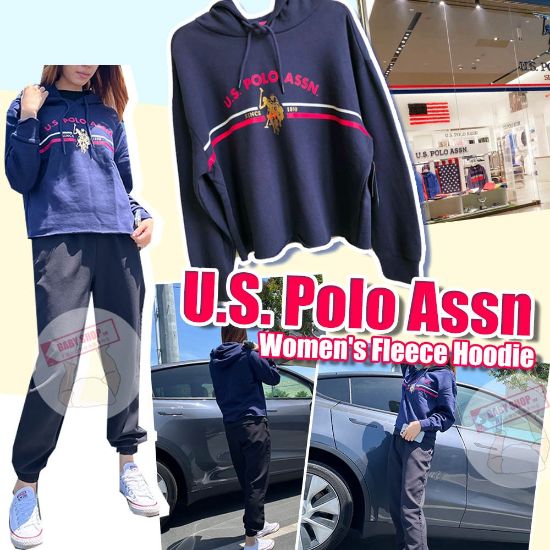 Picture of *貨品已截單*A P4U 7中：U.S. Polo Assn. 經典logo有帽女裝衛衣（深藍色）